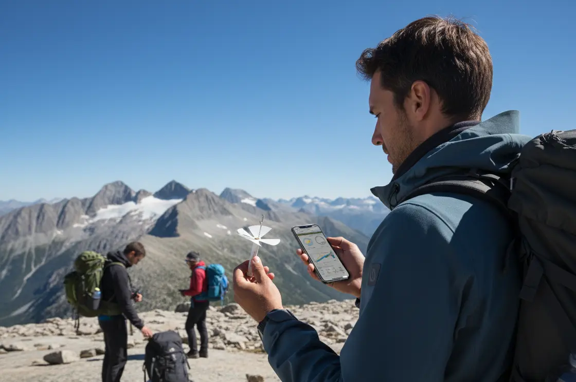 Researcher synchronizing a Windsond S2 with his phone